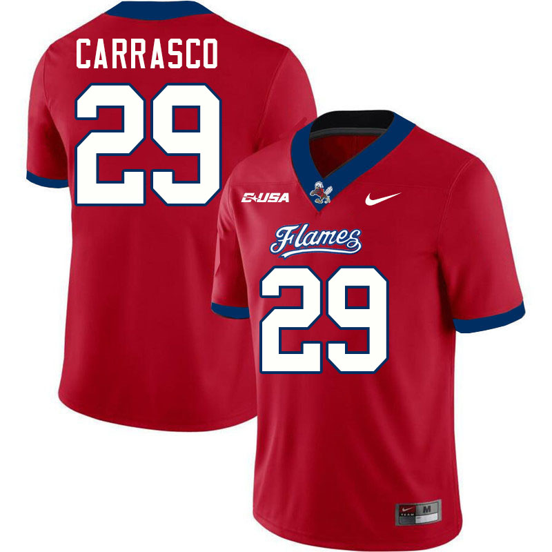 Liberty Flames #29 Cesar Carrasco College Football Jerseys Stitched-Red